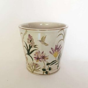 Painted ceramic pot plant vase