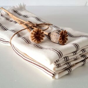 Cotton serviettes - Ticking stripe