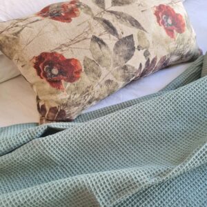 Cotton waffle weave bed throw/layering blanket - various colours