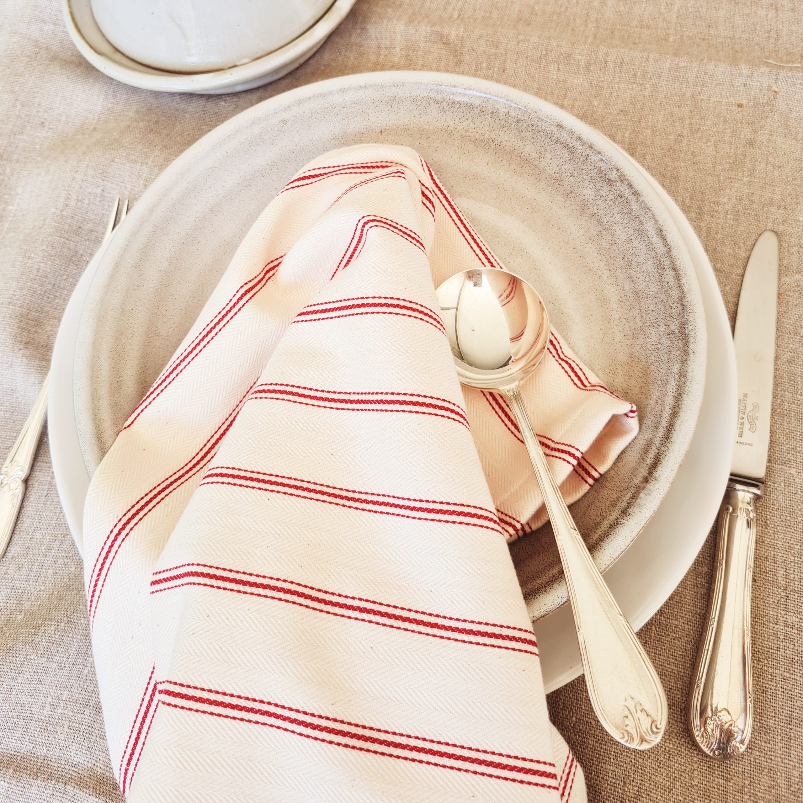 Cotton ticking serviettes - set of 4 VARIOUS COLOURS Cotton ticking serviettes - set of 4 VARIOUS COLOURS