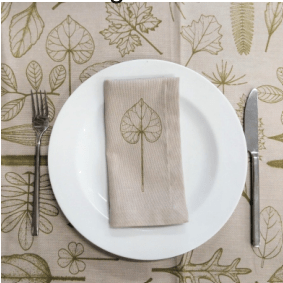 Screen printed table runner - Organic leaf design Screen printed table runner - Organic leaf design - Image 4