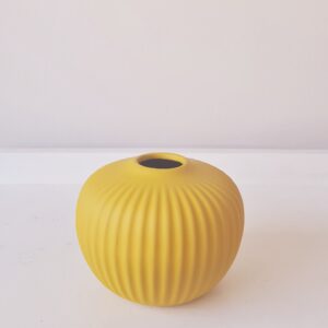 Yellow fluted vase