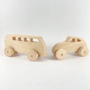 1960's set of hippie cars - beech wood