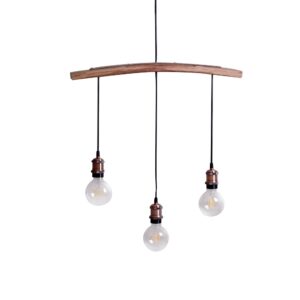 Wooden barrel light pendant