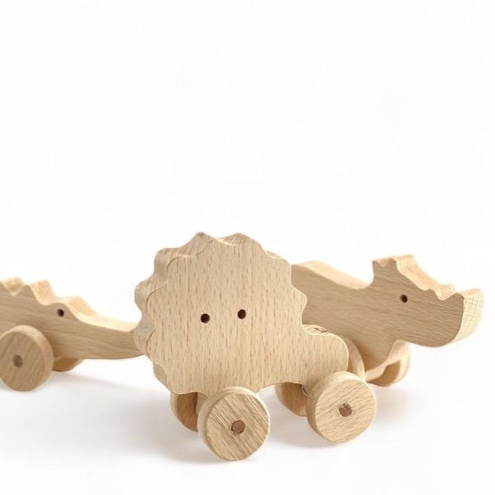 Set of rhino, hippo & crocodile cars - beech wood Set of rhino, hippo & crocodile cars - beech wood - Image 2