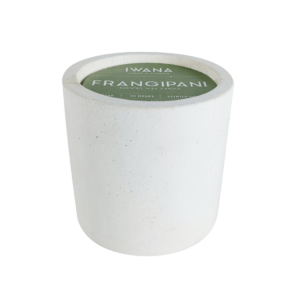 Tranquil cement pot with frangipani scented candle