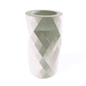 Geometric Cement Flower Vase – Green