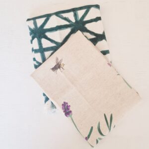 Lavender & bees tea towel set