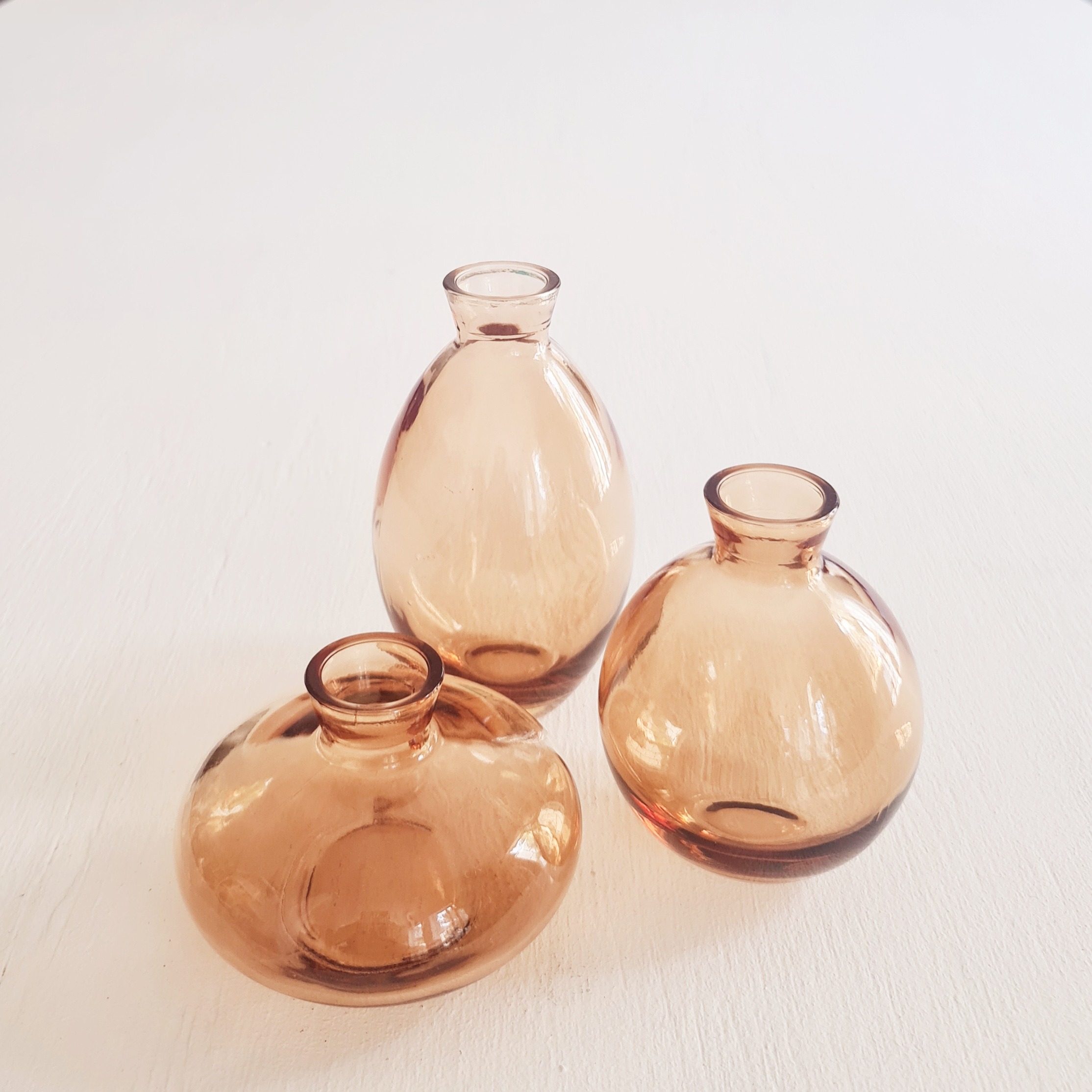 Amber bud vase set of 3 Amber bud vase set of 3