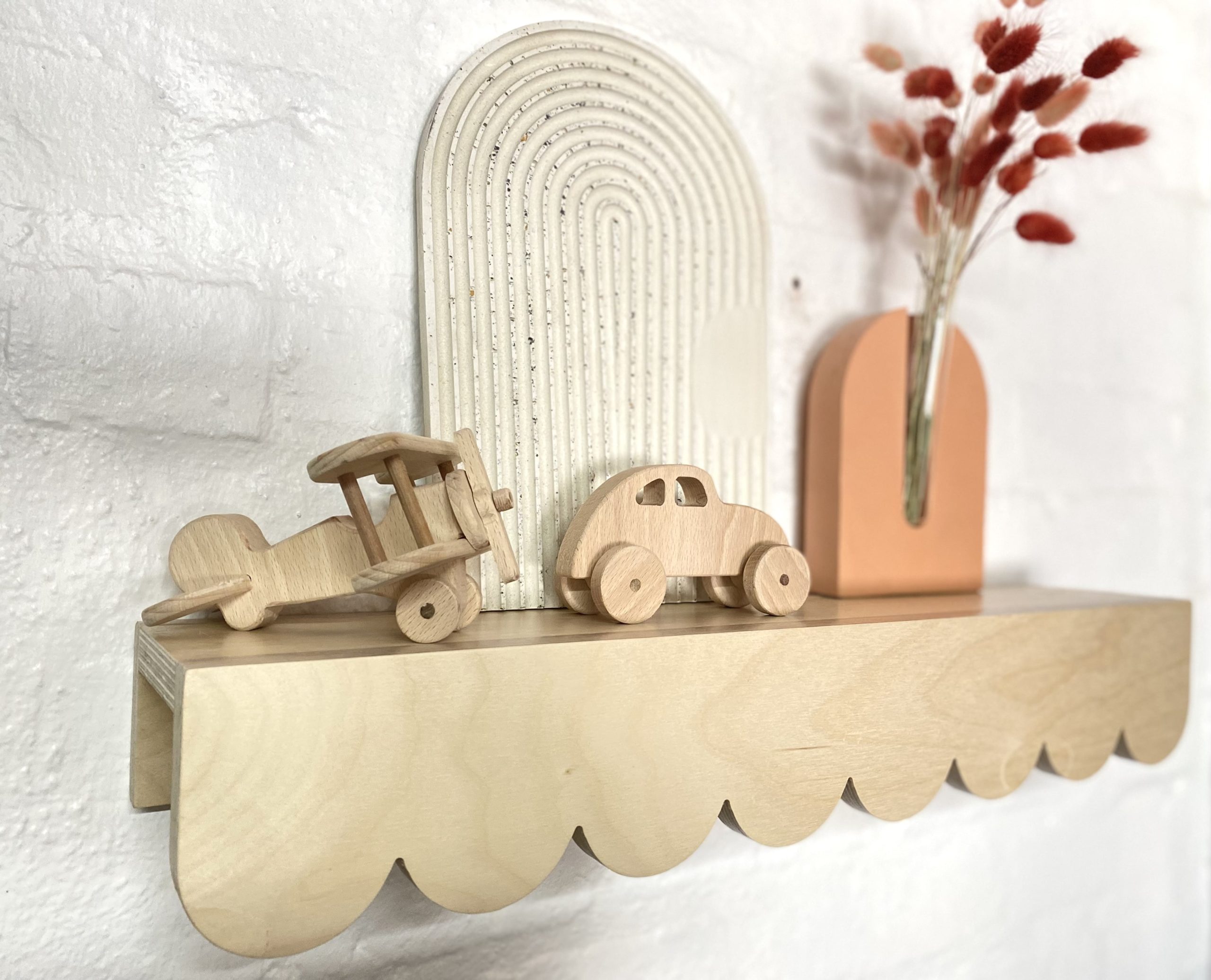 Two way scallop shelf - Birch wood Two way scallop shelf - Birch wood - Image 2