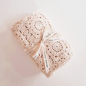 Natural cotton heirloom hand crotcheted blanket - Various sizes