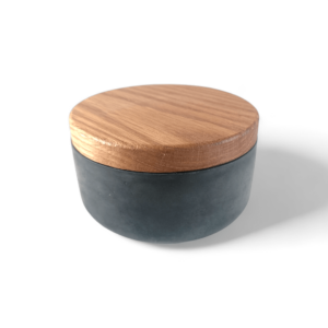 Modern Eco-Resin Bowl with Oak Wooden Lid