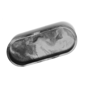 Large narrow pigmented cement trinket tray