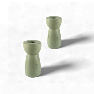 Handcrafted eco resin Nordic candlestick - set of 2