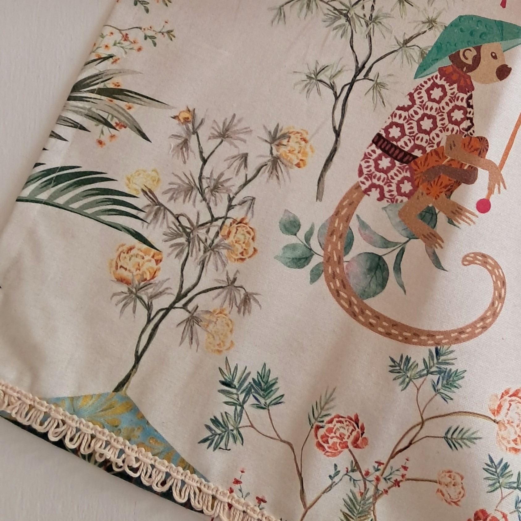 Floral monkey & french ticking tea towel set Floral monkey & french ticking tea towel set - Image 5