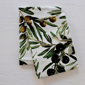 Olives tea towel