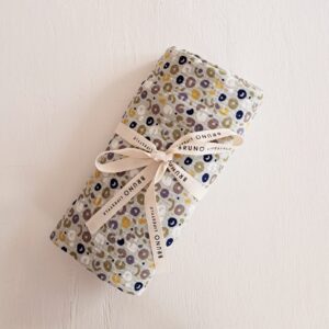 Doodles muslin swaddle blanket blue