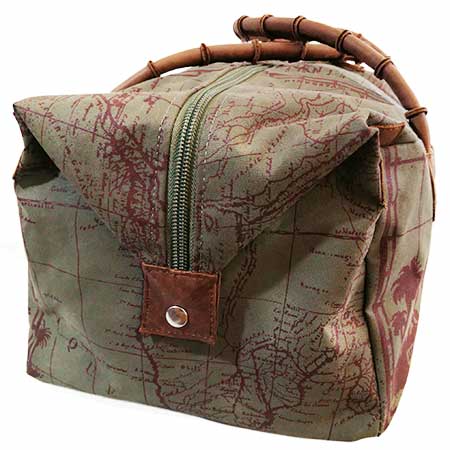 Screen printed weekend bag with african map print - OLIVE Screen printed weekend bag with african map print - OLIVE - Image 4
