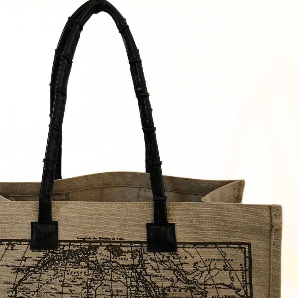 Screen printed Shopper bag with Africa map print Screen printed Shopper bag with Africa map print - Image 3