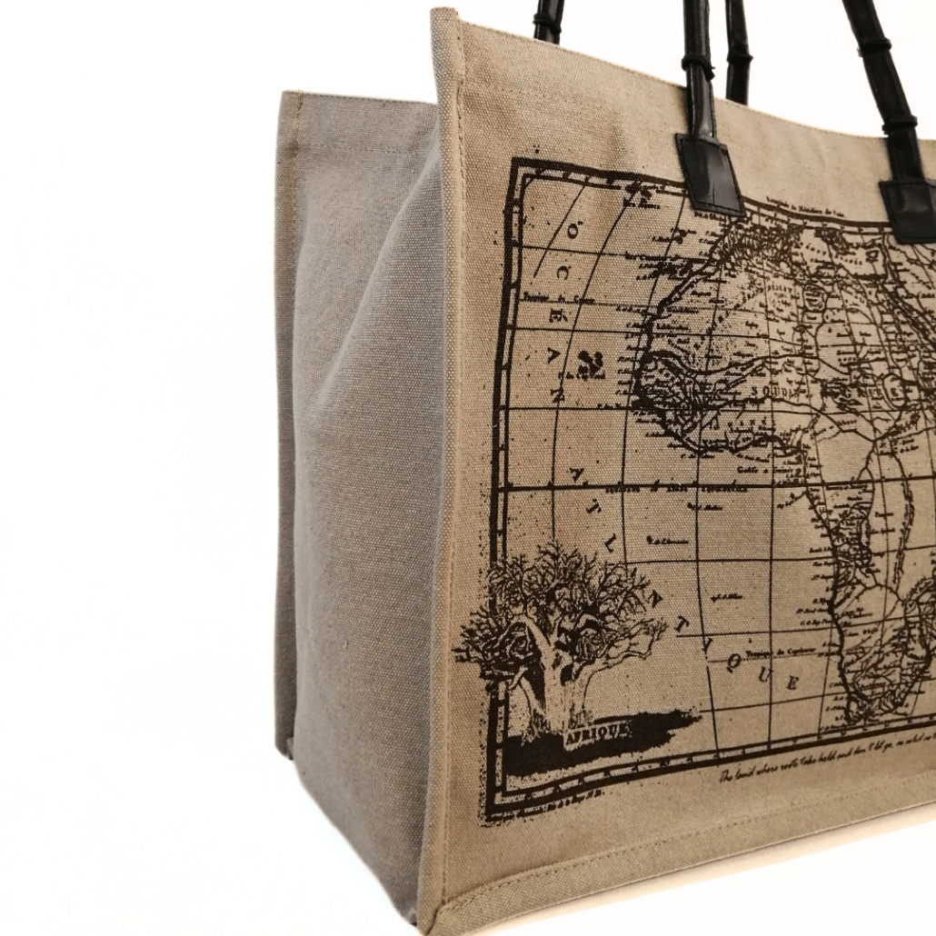 Screen printed Shopper bag with Africa map print Screen printed Shopper bag with Africa map print - Image 2