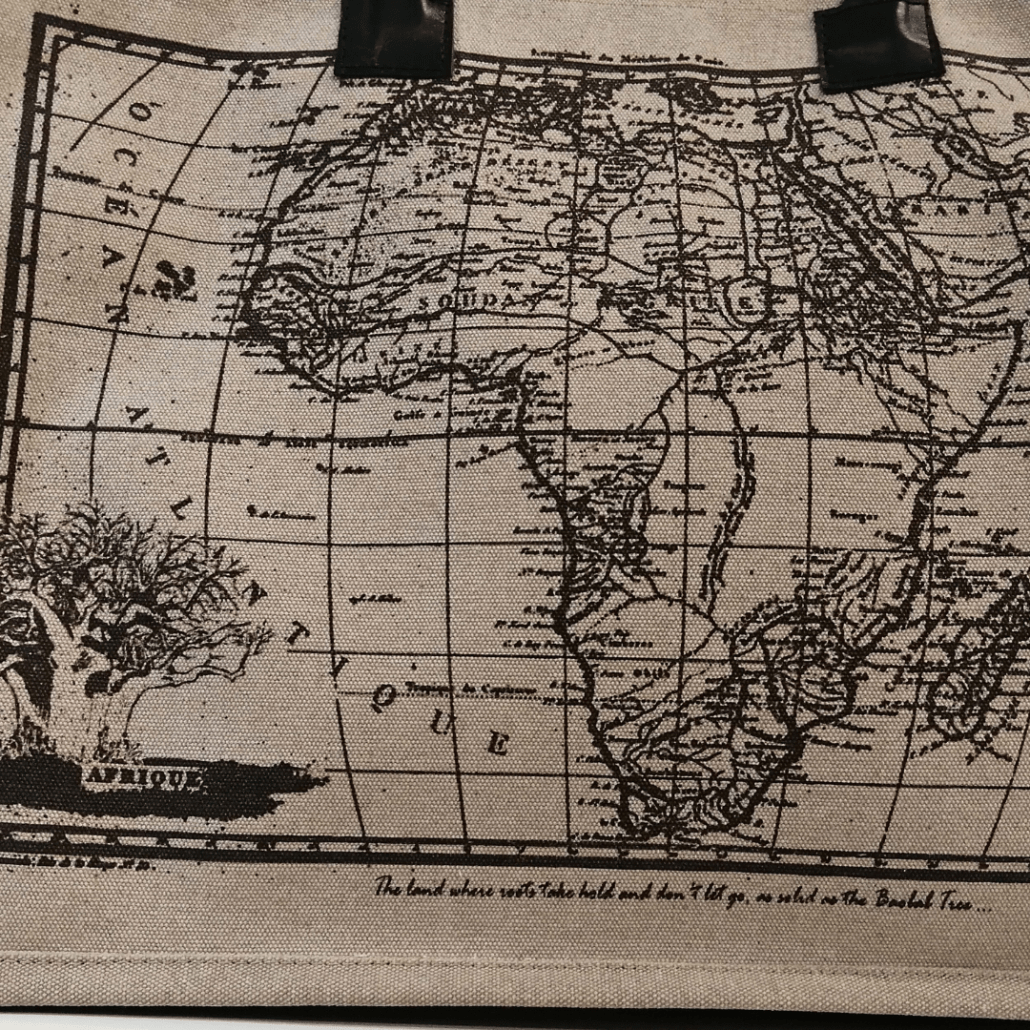 Screen printed Shopper bag with Africa map print Screen printed Shopper bag with Africa map print - Image 4