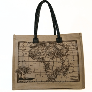 Screen printed Shopper bag with Africa map print
