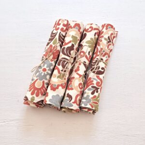 Cotton serviettes earthy floral